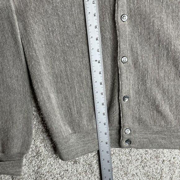 Vintage Izod Lacoste Cardigan Sweater Mens M Gray Button Grandpa Knit USA Made - Picture 4 of 6